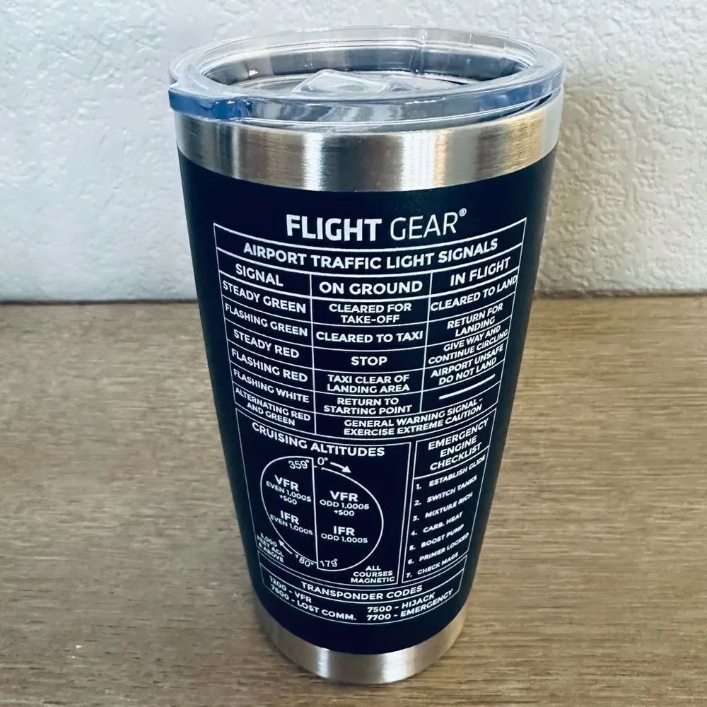 Flight Gear Black Travel Tumbler